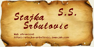Stajka Srbulović vizit kartica